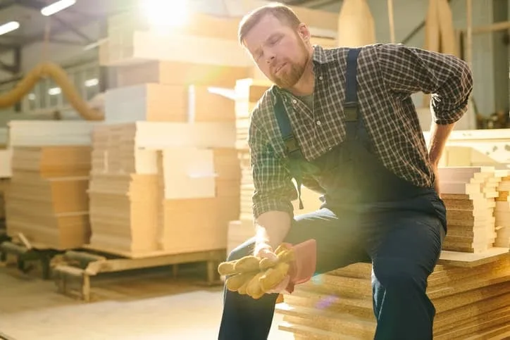 manual worker having lower back injury