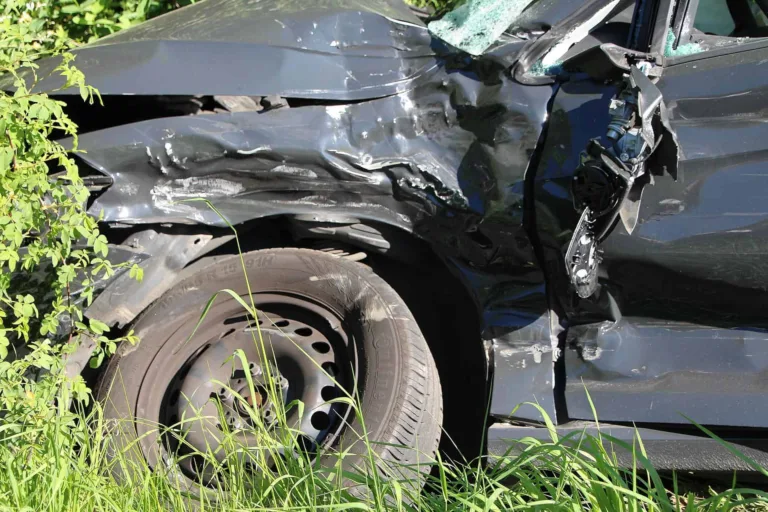 Totaled car caused in a car accident