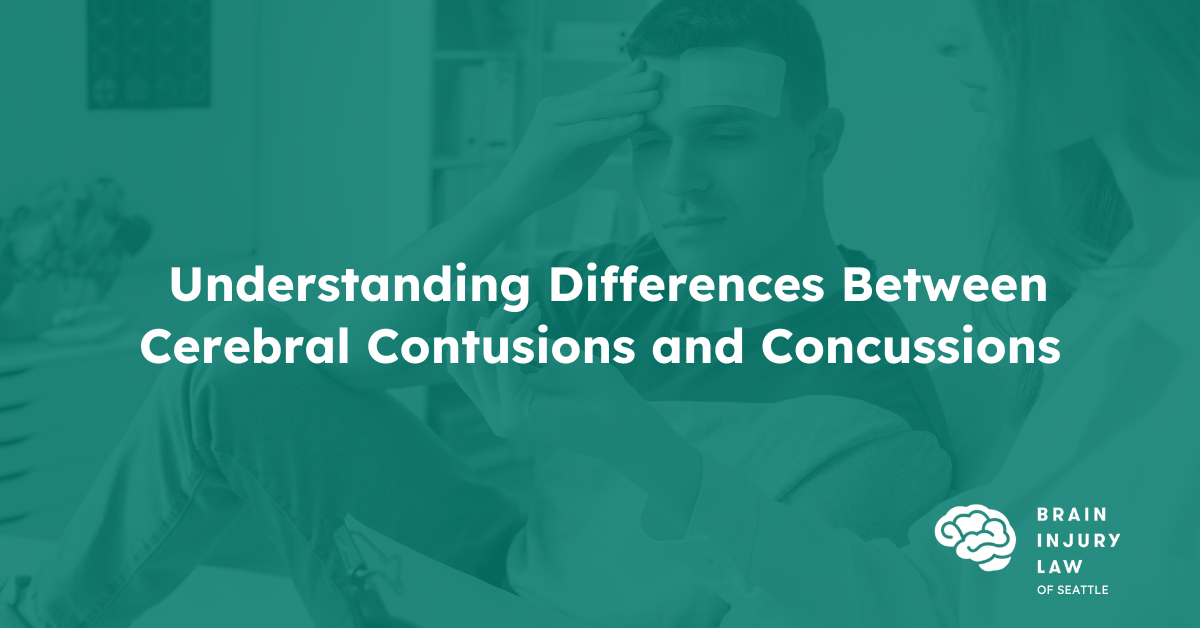 Man in doctors office with brain injury, concussion, contusion — Understanding Differences Between Cerebral Contusions and Concussions