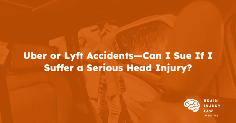 Uber or Lyft Accidents—Can I Sue If I Suffer a Serious Head Injury? Image of person getting into a ride share car