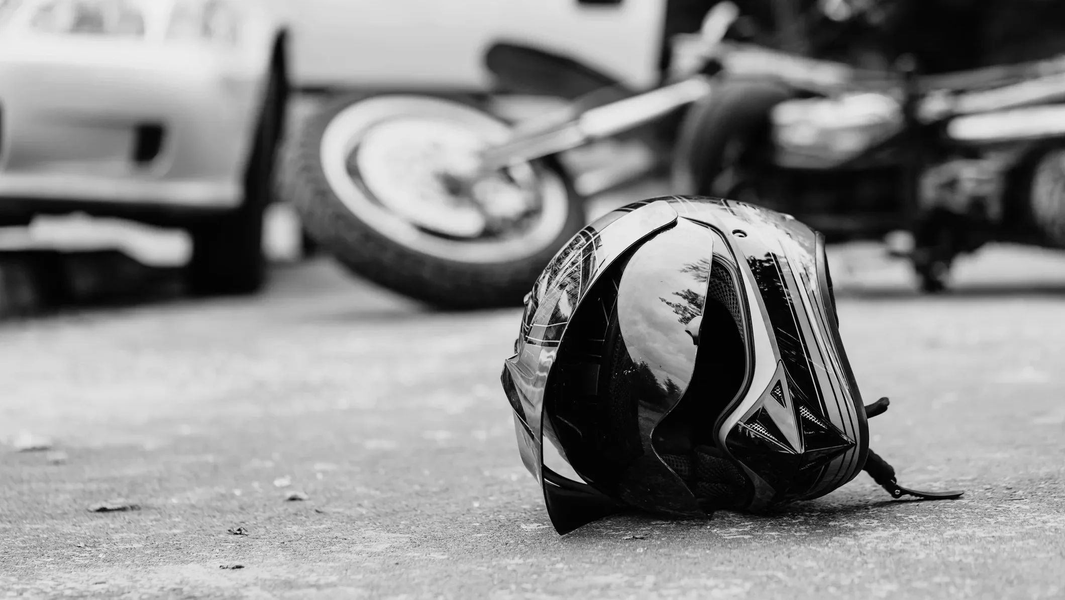 motorcycle helmet on ground