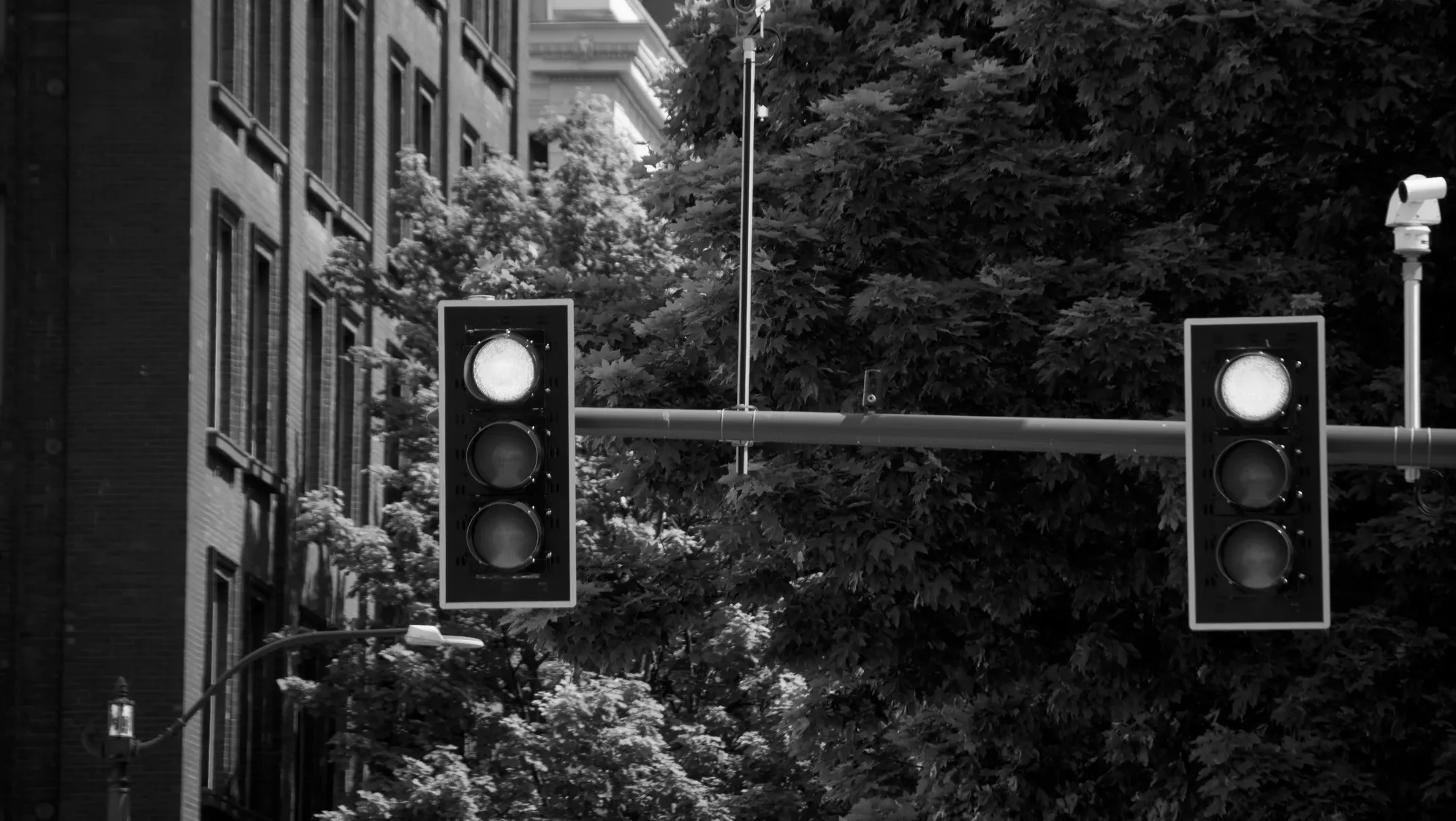 red light in downtown Seattle